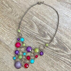 KRISTINE Multicolor Stone Statement Bib Necklace